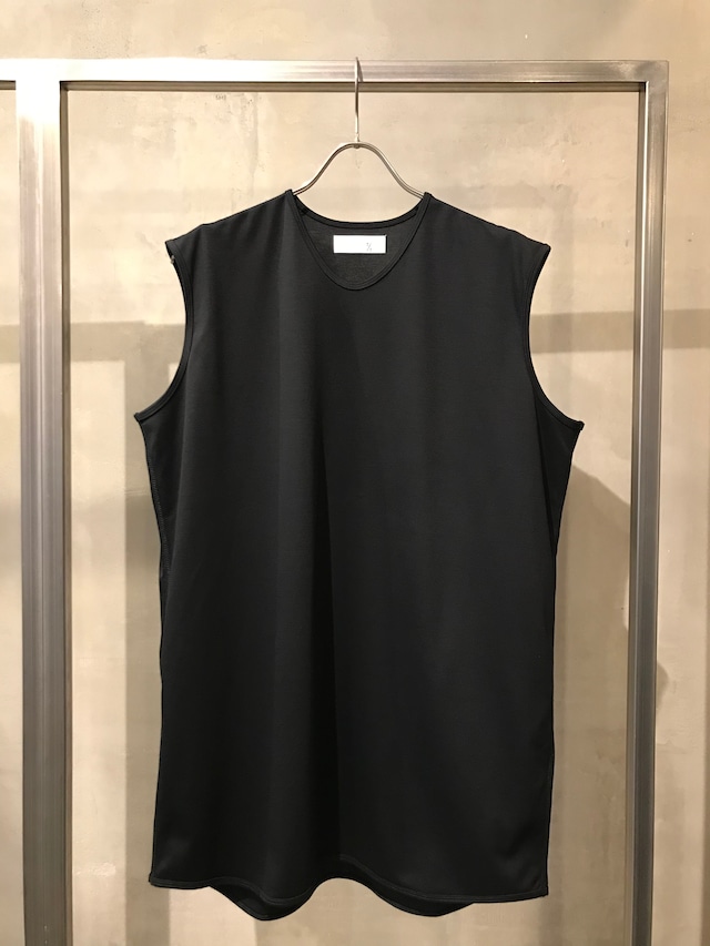T/f supima cotton ponte fabric sleeveless top - black