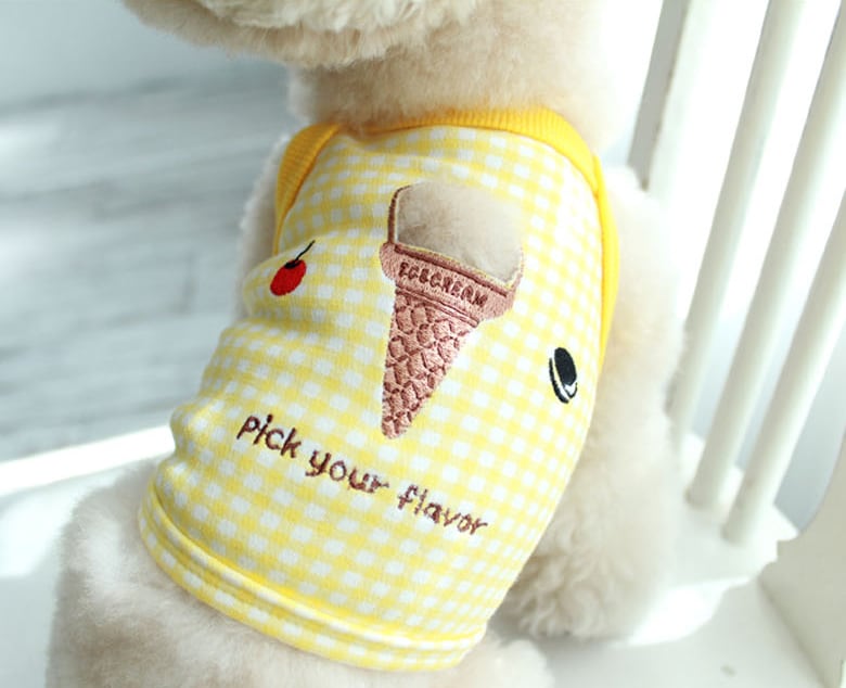 アイスクリームクロップドトップス S ~ XL 3color / 犬の服 犬服 新作 ショート丈 小型犬 中型犬 ペット洋服 ドッグウェア ペット用品 top76