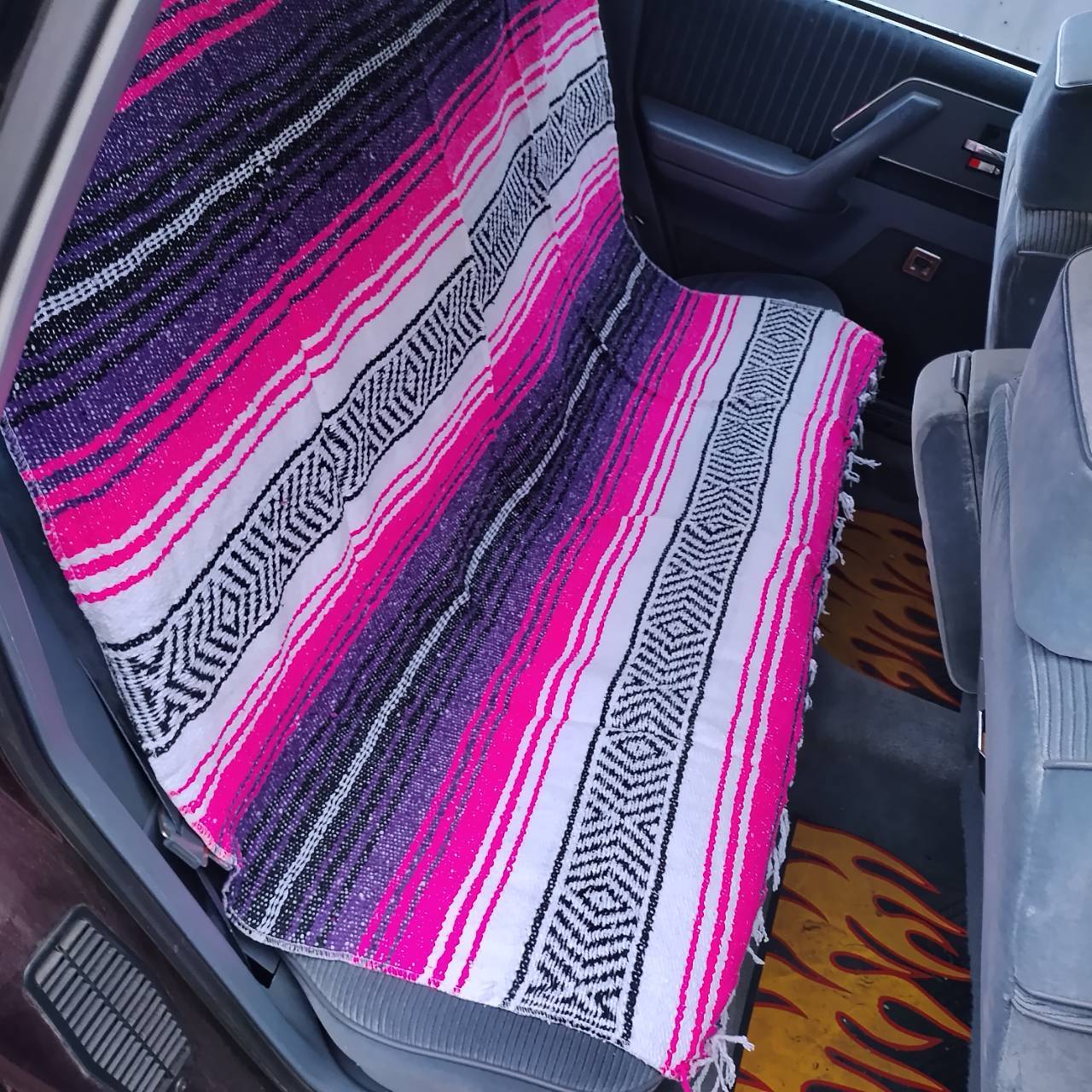 メキシカンラグ・ブランケット◆ピンク×パープル◆ソファ・シートカバー アメ車 キャンプ アウトドア