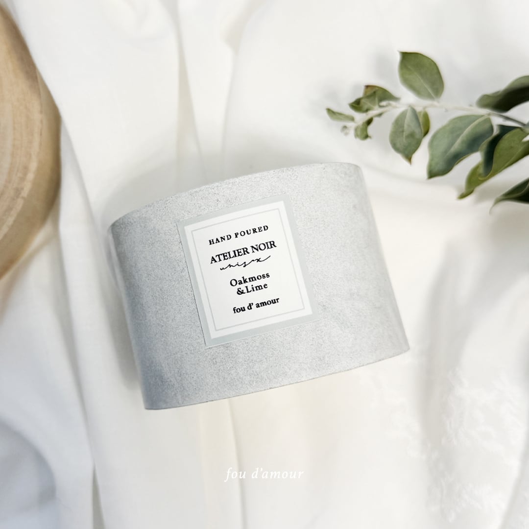 限定】Atelier Noir｜OAKMOSS＋LIME ユニセックスキャンドル ｜木芯の