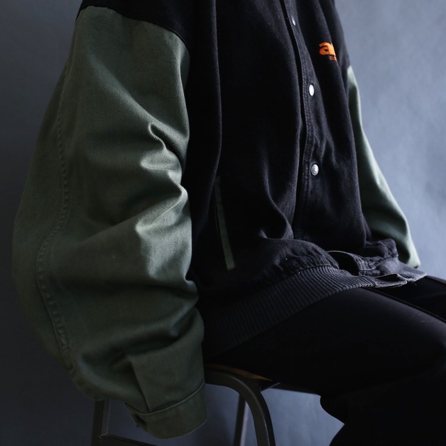 bi-color switching design big blouson