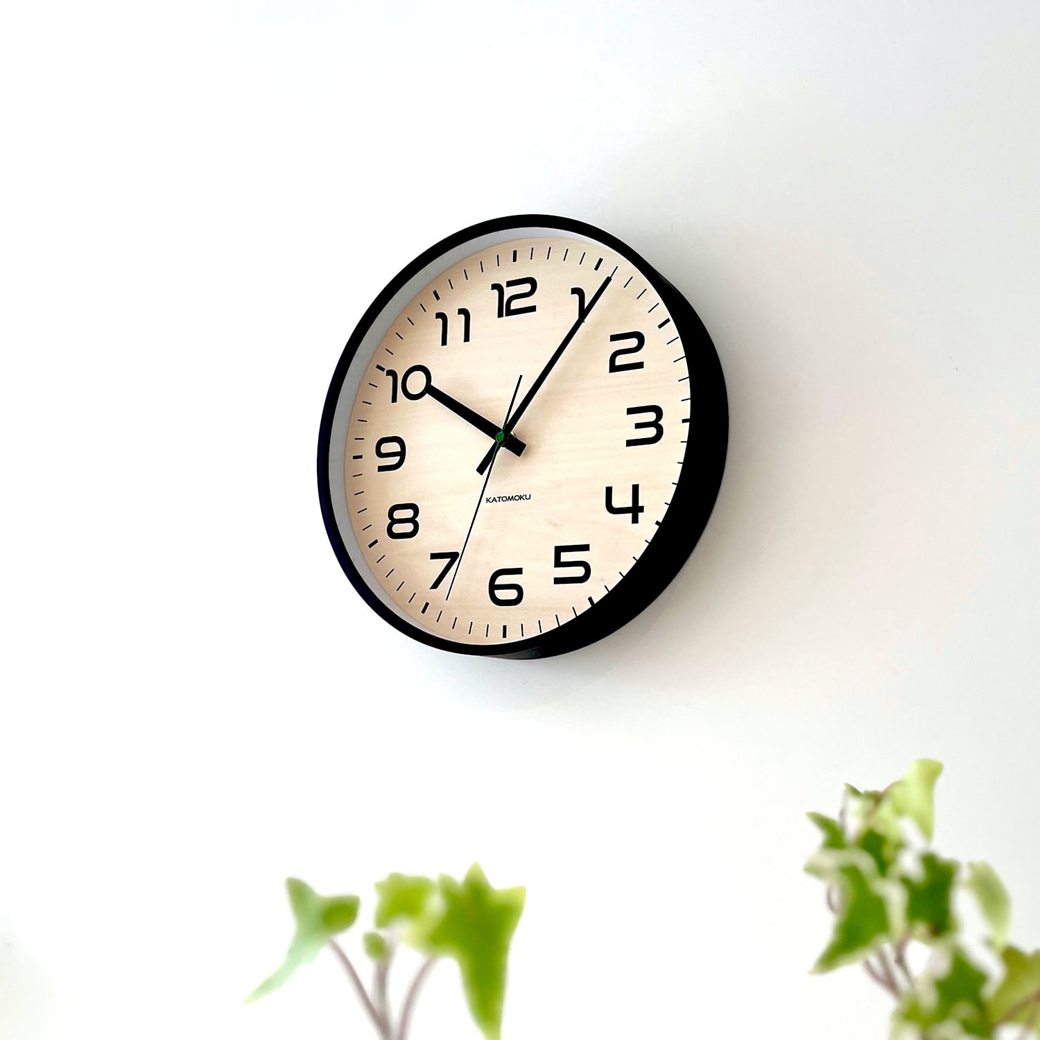 KATOMOKU plywood clock 23 ブラック km-145BK 掛け時計 | 加藤木工