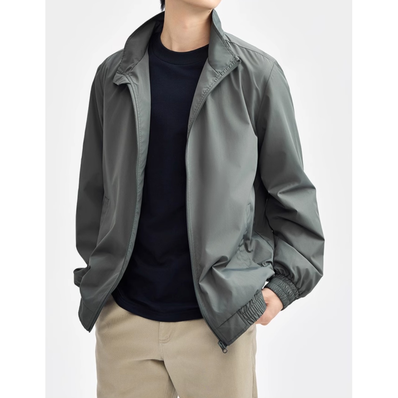 スタンドカラー フルジップ ライトジャケット af0118