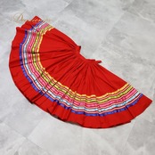 フォークダンス 衣装 スカート レッド系 チロリアン チロリアン カントリー リボン 赤 白 青 水色 黄 緑 ボリューム ダンス衣装 鮮やか イベント 練習 レッスン おしゃれ ホワイト系 ピンク系 ブルー系 グリーン系 イエロー系