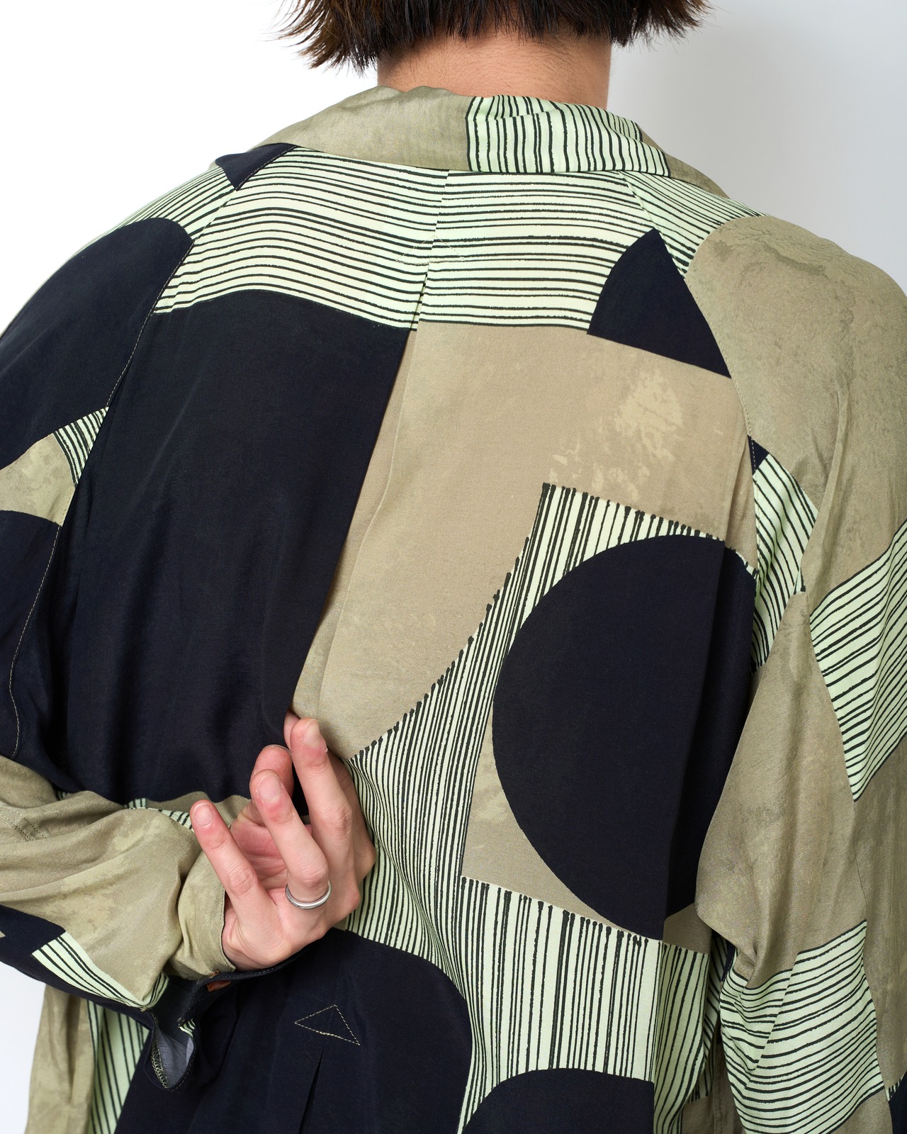m's braque "LONG SLEEVES ALOHA SHIRT〔KHAKI/BLACK〕"