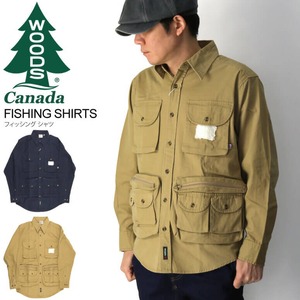 【送料無料】WOODS(ウッズ) フィッシング シャツ アウトドア シャツ マルチポケット シャツ メンズ レディース 2C8-5961 【最短即日発送】