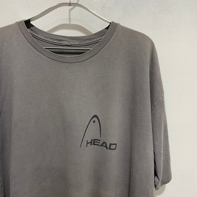 『送料無料』90s HEADヘッド　両面プリントTシャツ　ロゴ　グレー