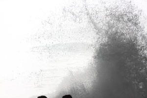 モノトーンアート ハロルド シルバーマン「サーファー」額縁 フック付き インテリアポスター