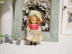 ブルーアイ・パッチワーク柄スカート　珍しい黒ブーツ　「Nancy Ann Story Book Doll」（フェルト・レース破れあり） 画像1