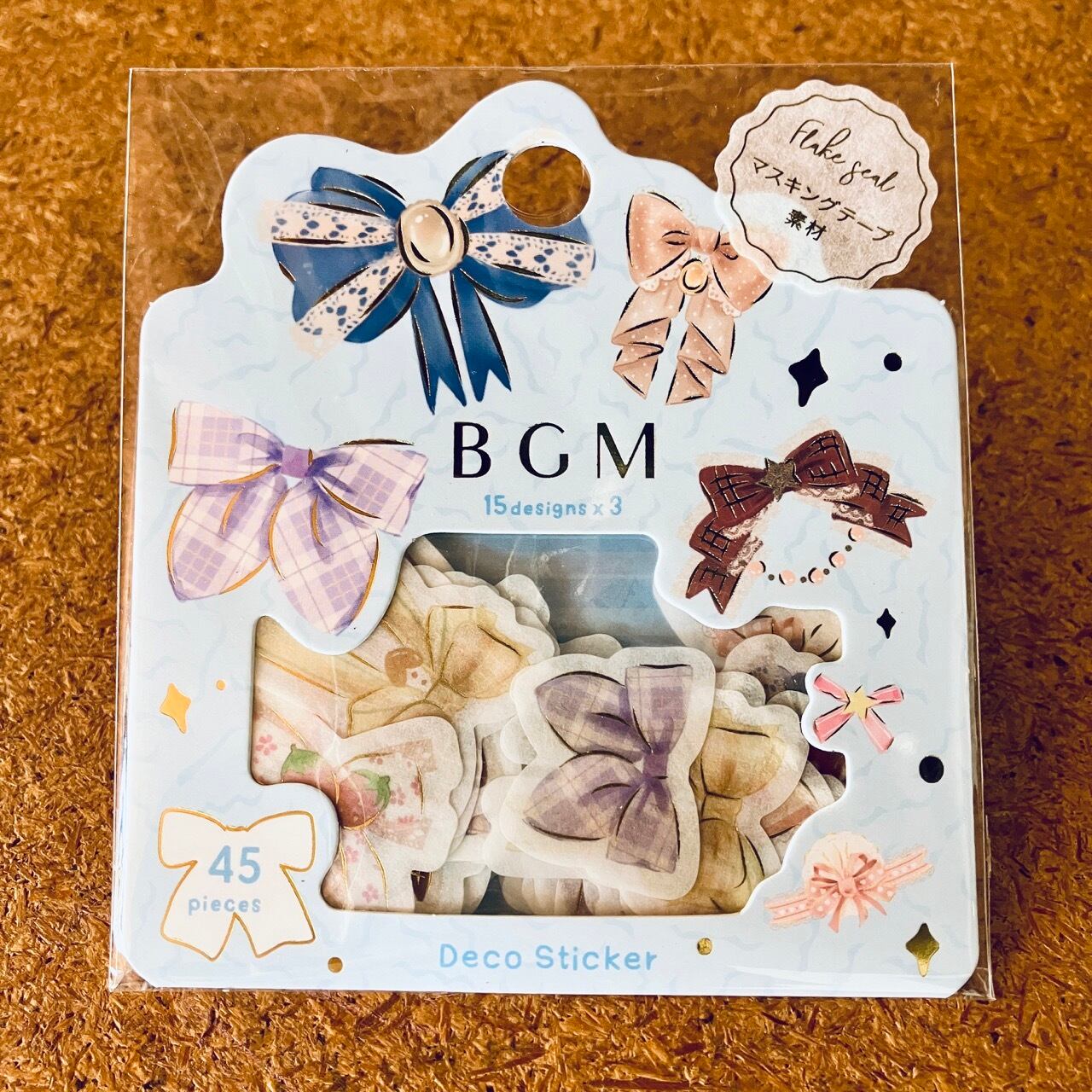 【廃番】【旧価格安い!】BGM 箔押 リボン・カラフル フレークシール BG21