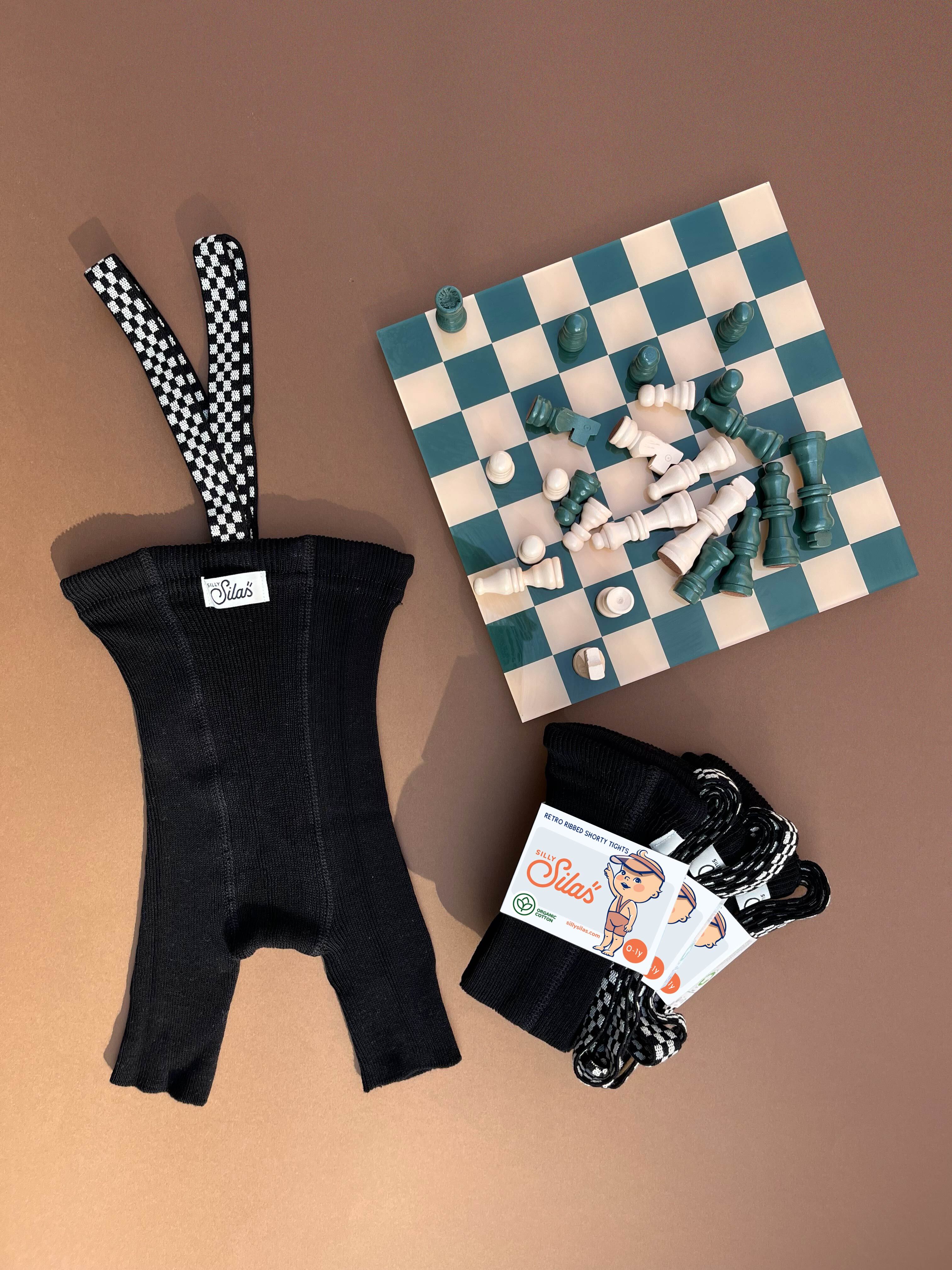 silly silas ショーティー クラシックブラック 0-1y SILLY Silas Shorty Tights Classic Black Check | RESONASON
