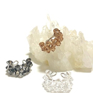 swarovski ear cuff (clear・black・brown)