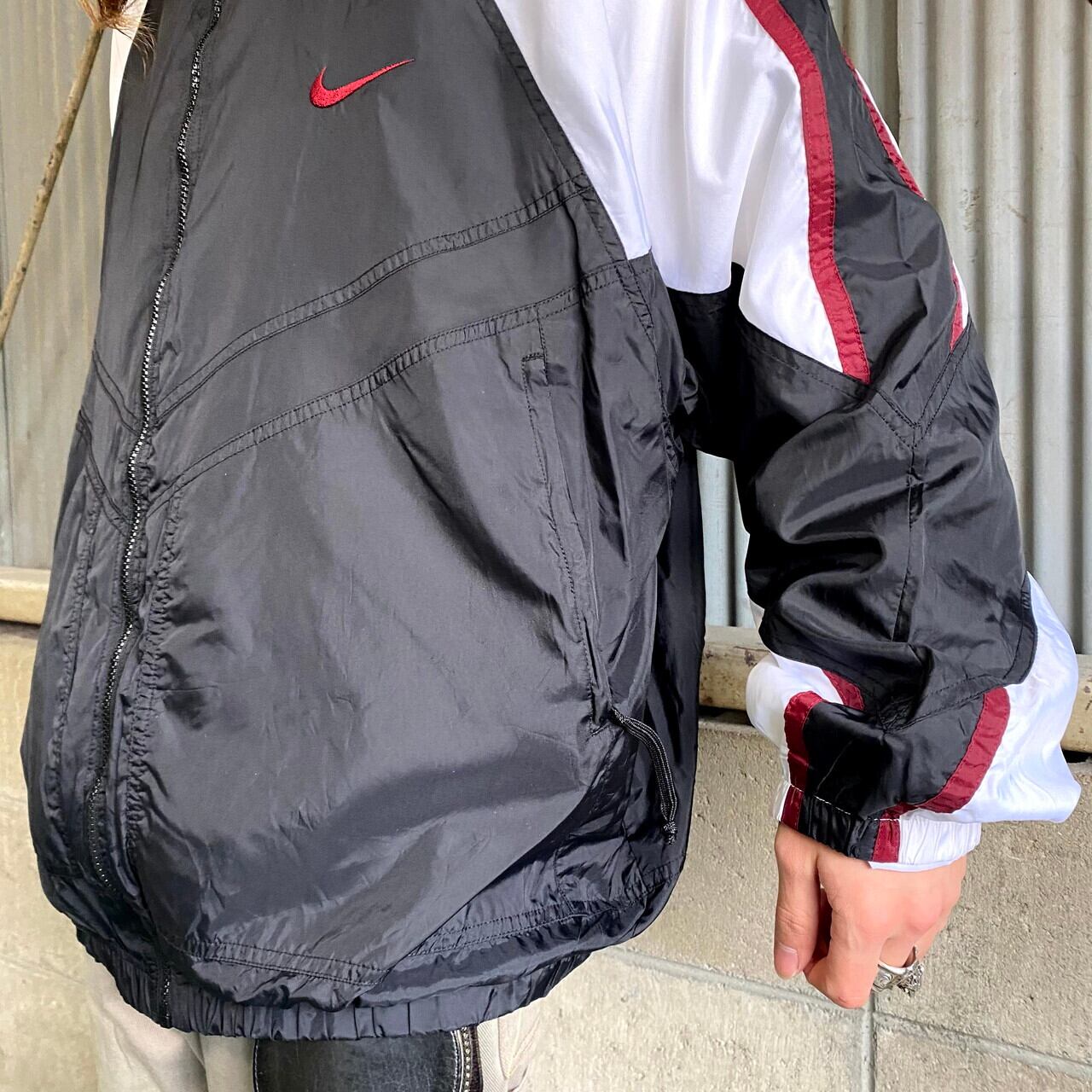 90s ［］NIKE ハーフジップ　スウェット　白タグ　デカスウォッシュ