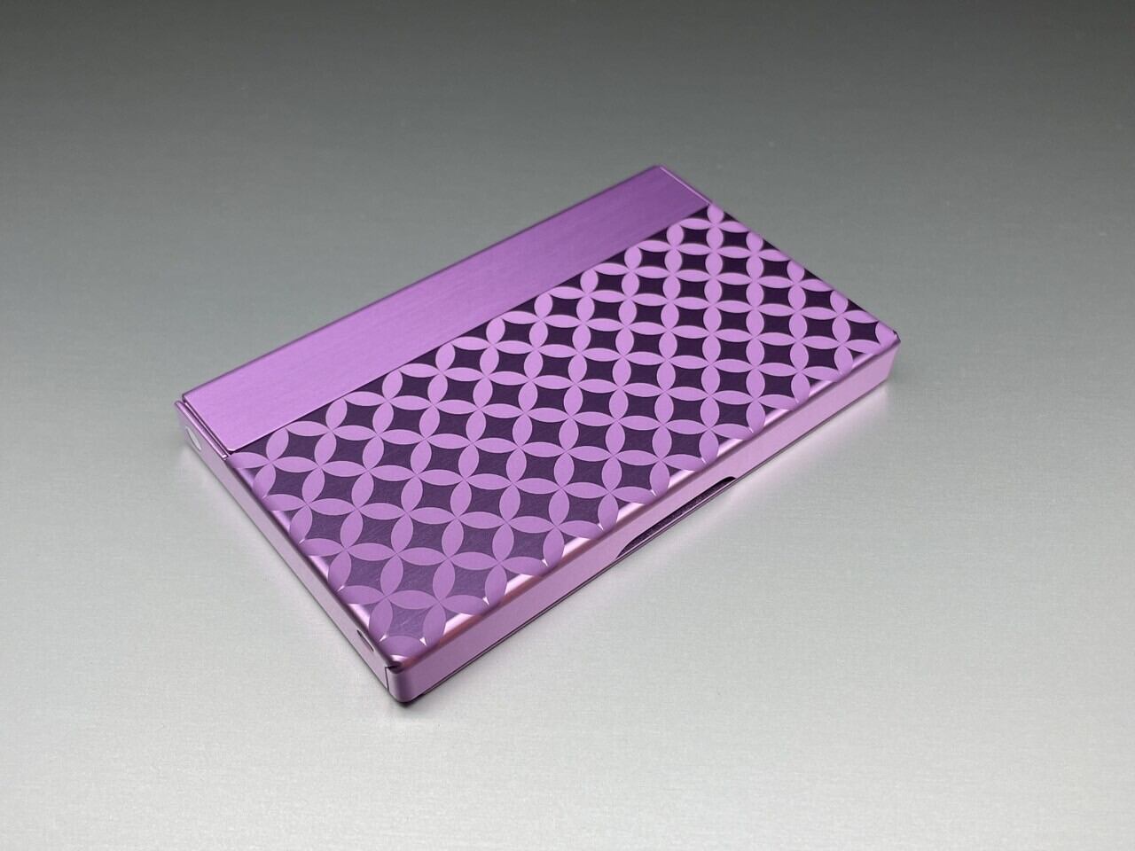 アルミニウム製名刺カードケース 七宝柄 パープル | 軽金属皮膜商店