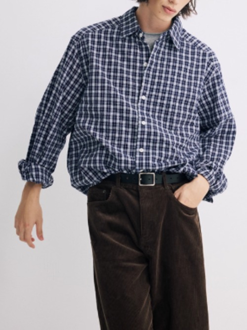 ネイビーギンガムシャツ　TB1493 画像