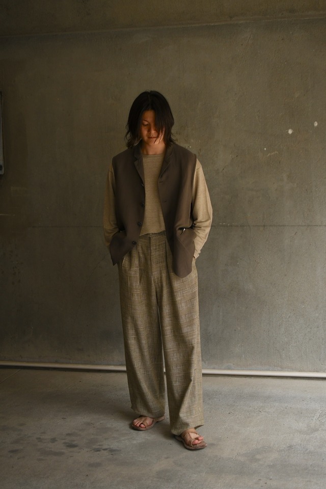 m’s braque / STAND UP COLLAR GILET (Mocha)