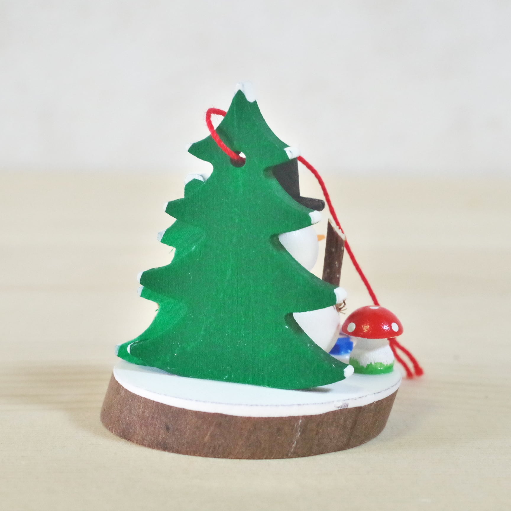 ウルブリヒト オーナメント 切り株と雪だるま | 木のおもちゃ専門店