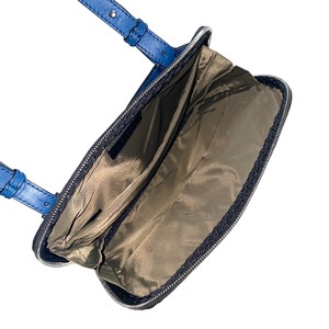 Z ZEGNA blue embossed leather bag
