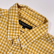 BEAUTY&YOUTH ビューティアンドユース ギンガムチェック エルボーパッチ オックスフォード BD 長袖シャツ M/イエロー系 メンズ UNITED ARROWS