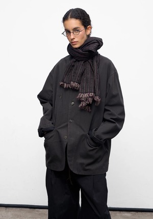 DECESOLO 25AW ウォッシュルーズパッチワークビッグポケットジャケット