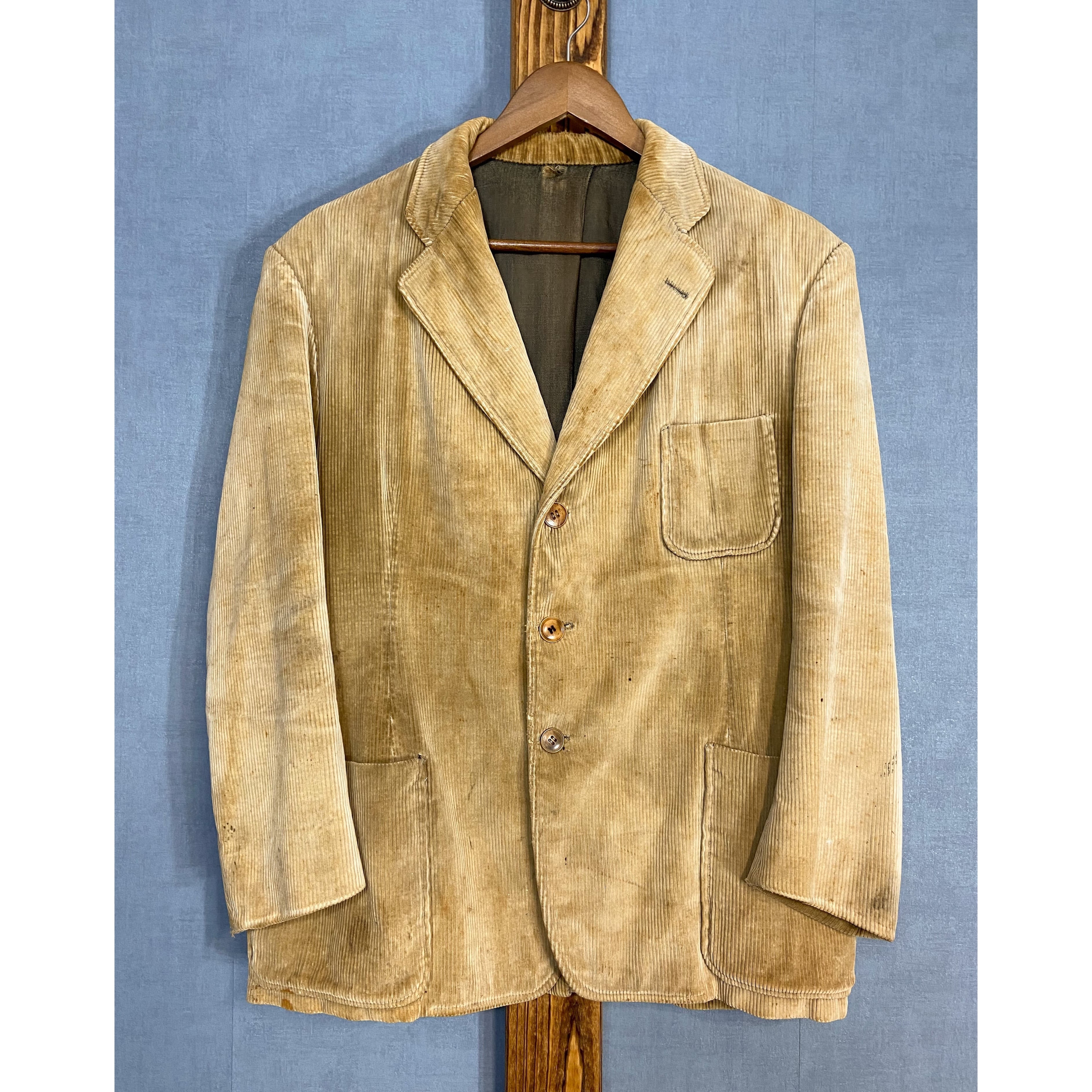 1930s】Heavy Corduroy Farmers Jacket, with Wood Buttons!! | freely