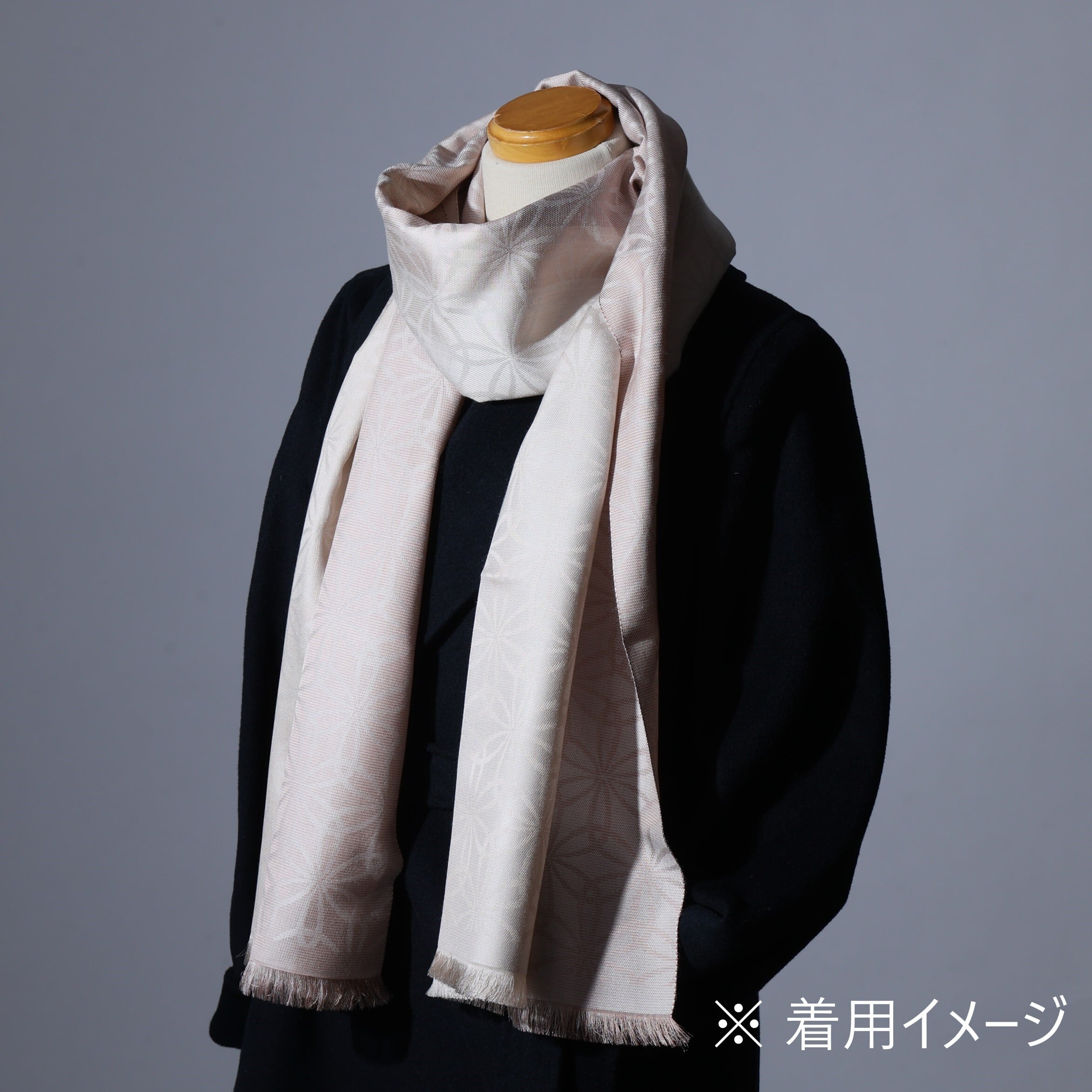 比礼 北斎 輪違い麻の葉：ブルー | OKANO博多きもの制作所