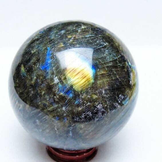 ラブラドライト 丸玉 79mm スフィア 置物 一点物 151-9159