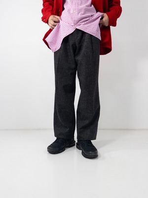 90s Spain製 2tuck wool nep tweed slacks