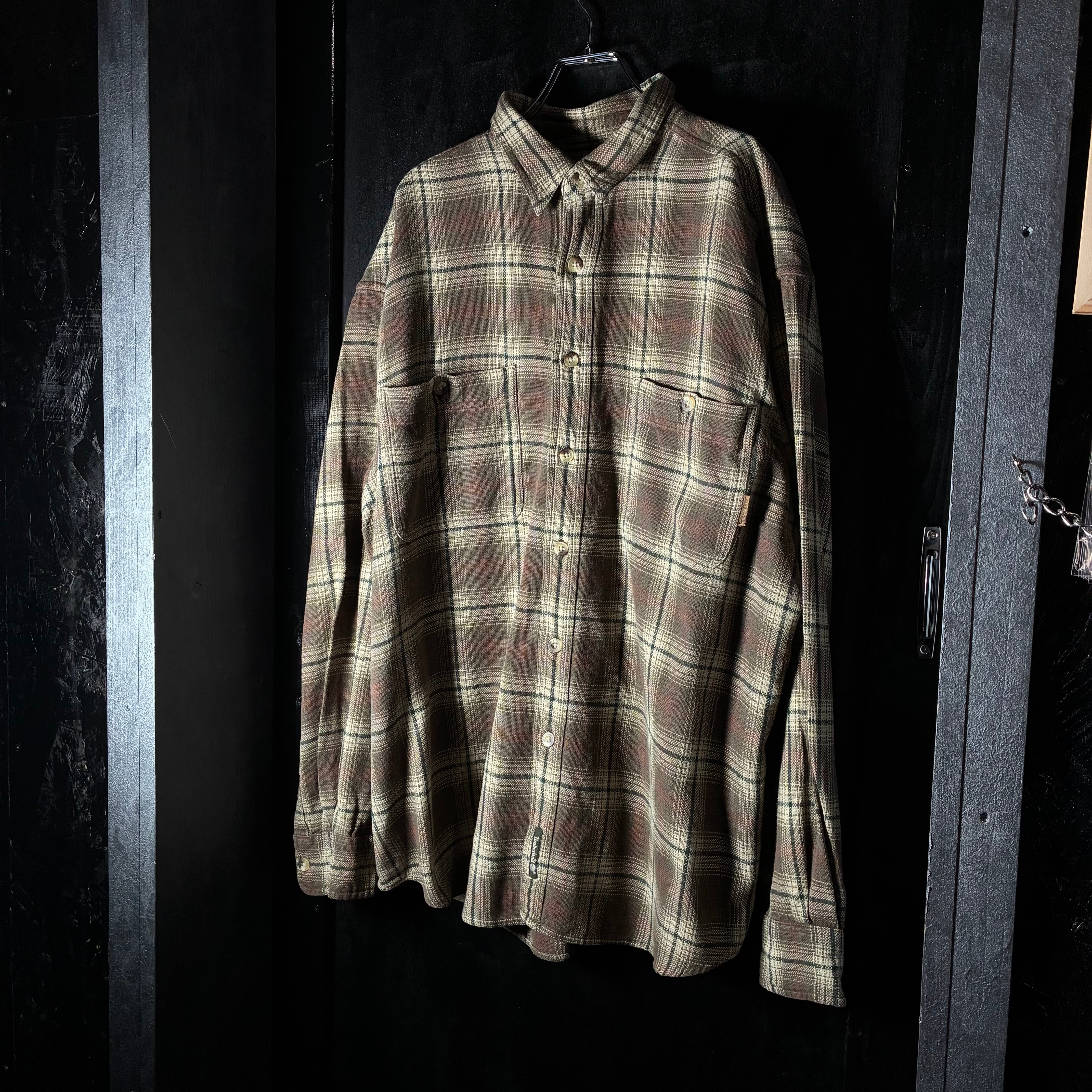 (古着)90s timberland 無地リネンシャツ 長袖　cityboy 古着)90s timberland 無地リネンシャツ 長袖 cityboy 古着)90s