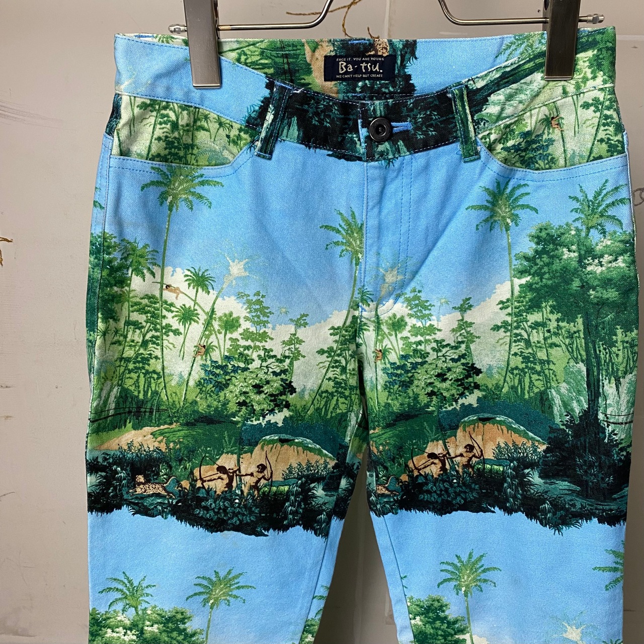 vintage BA-TSU landscape pattern skinny pants