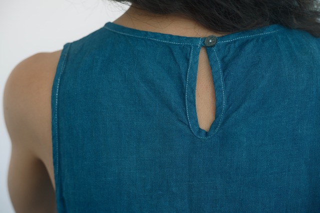 Indigo Dyed Linen Top