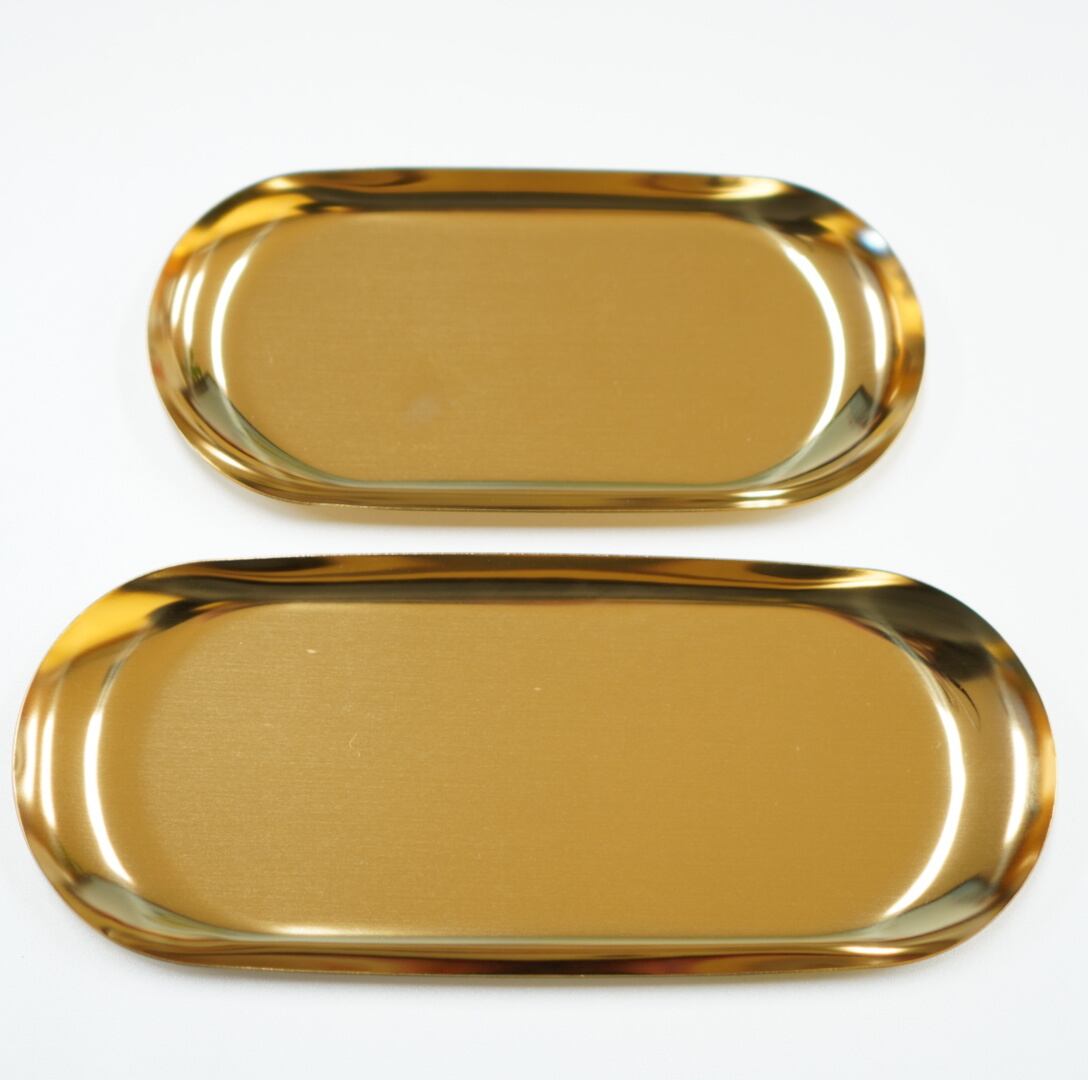 アンティーク ゴールドのお洒落なトレイ ミラートレー ゴールド