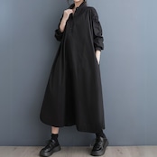 バックオープン ロング シャツワンピース 00188
