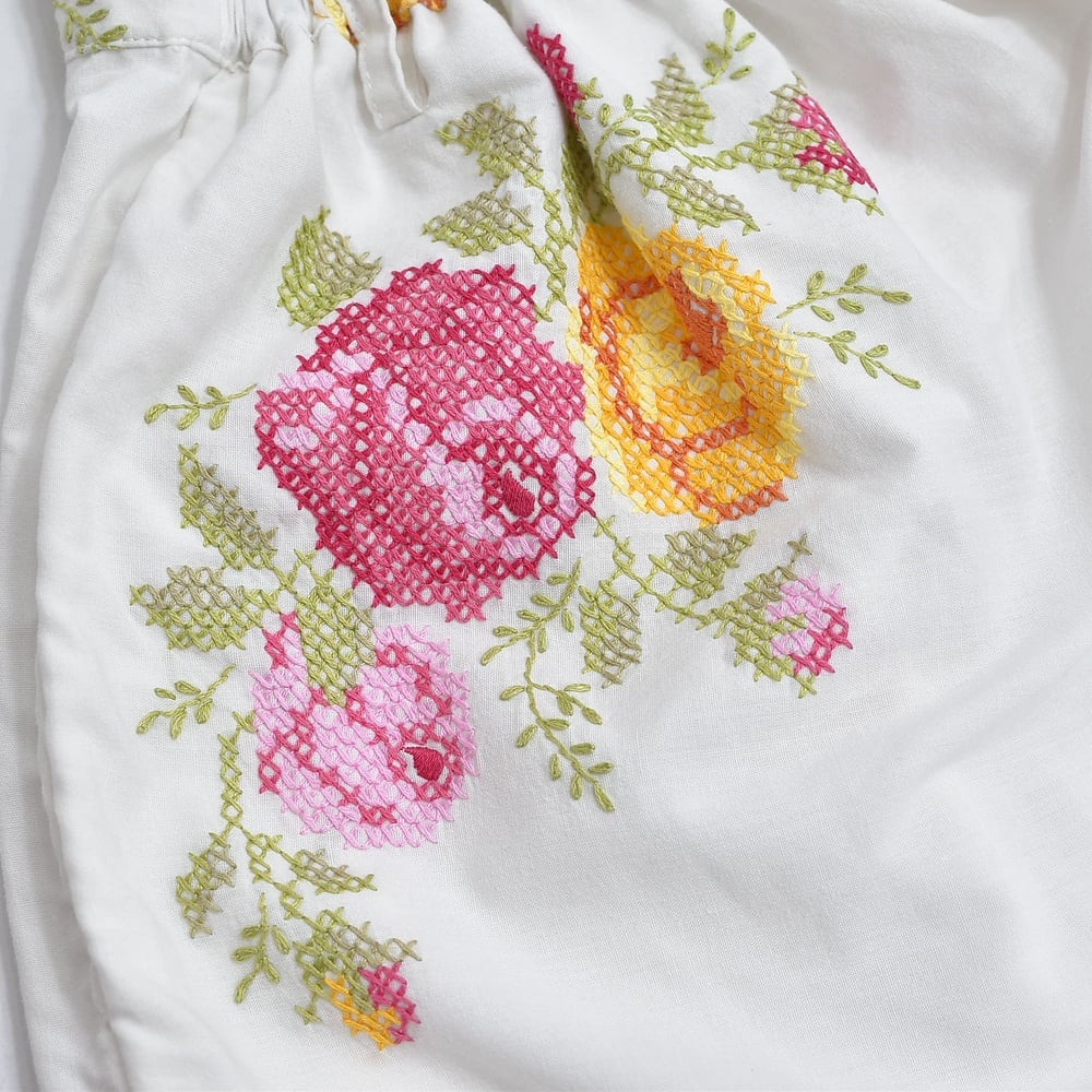 Remakeリメイク 再構築 パッチワーク&クロスステッチ フラワー刺繍