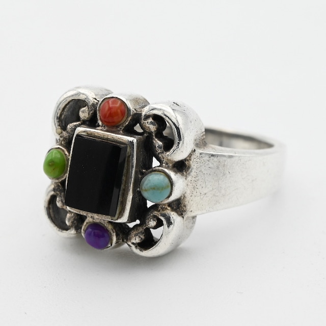 Multi Stone Edging Ring #13.5 / Thailand