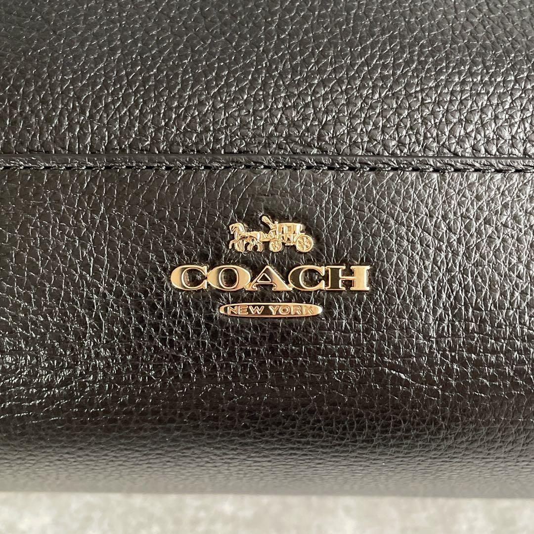 美品】 COACH 2way ショルダー デンプシー キャリーオール シボ 黒