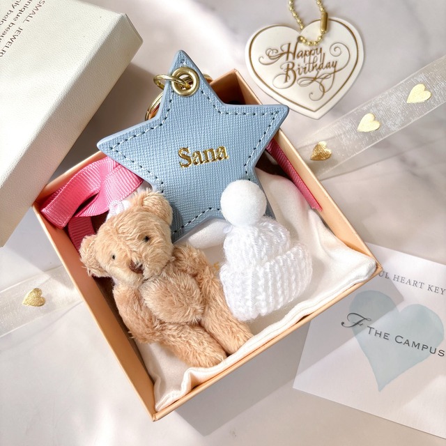 COLORFUL STAR KEYRING（雪の結晶チャーム付き）