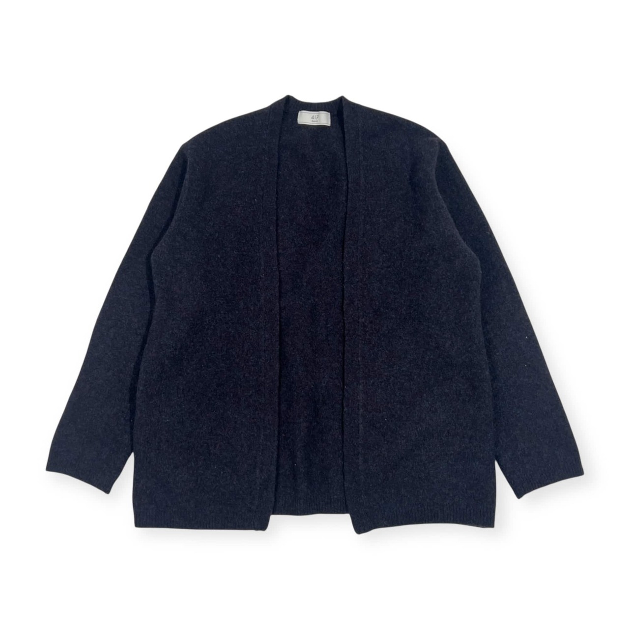 417 EDIFICE エディフィス 羊毛混 メランジ ニット カーディガン 羽織 M/ダーク系 レディース
