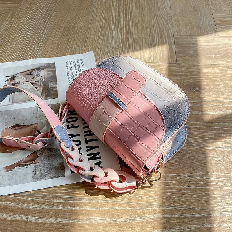 サマーパターンレッドシングル 夏物 スクウェア メッセンジャーバッグ 手作りハンドバック69315123955