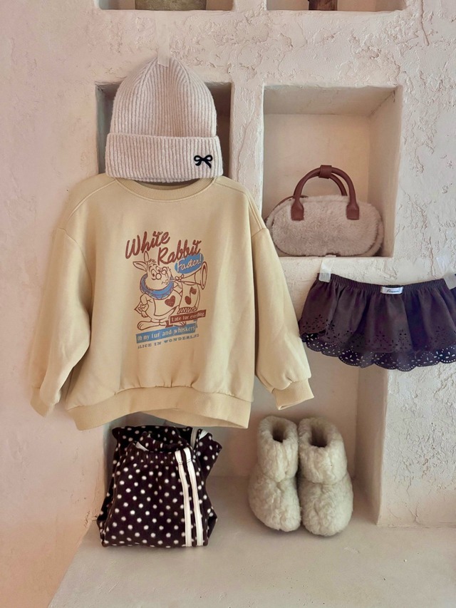 [即納S/M]≪POISSON≫Wonderland Vintage Sweatshirt butter yellow 14