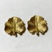 Vintage BSK Gold Tone Metal Leaf Shaped Earrings