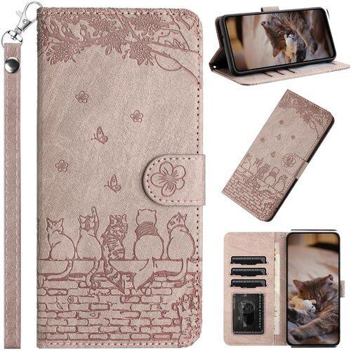 スマホケース xperia 10 iv 手帳型 エクスペリア10 iv ケース 手帳型 xperia 10 iv スマホケース xperia 10 iv ケース 手帳型 sog07 ケース 手帳型 高級PUレザー 桜の下の猫 xperia 10 iv so52c ケース 手帳型 マルチカード収納 桜柄マグネット開閉式 耐衝撃保護 調整可能なレベリングスタンドパープルグレー 2255