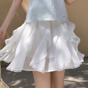 レースシフォンラッフルスカート ・78545 レースシフォンラッフルスカート ・78545