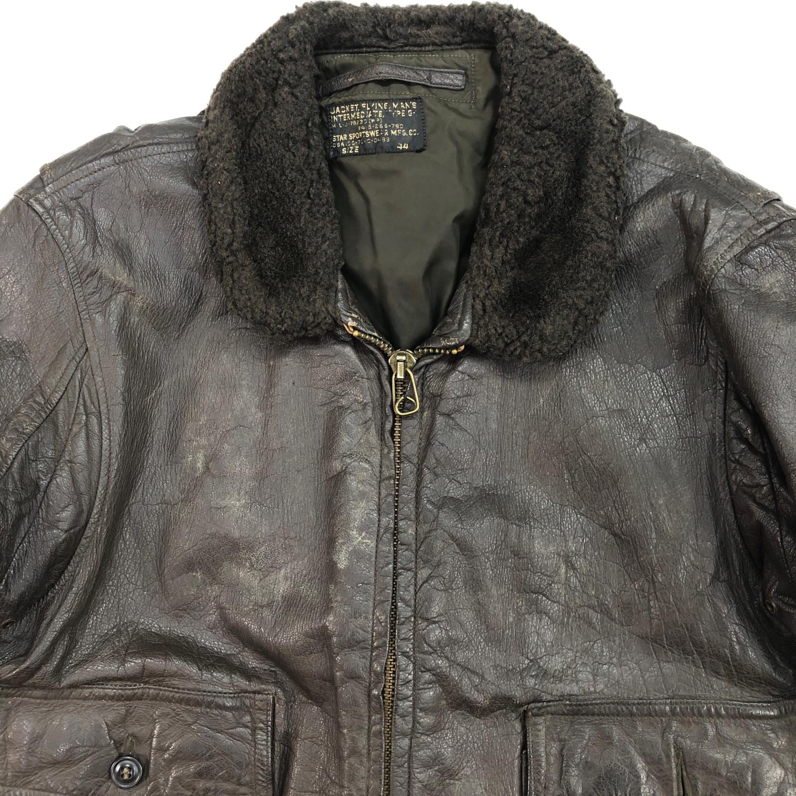 U.S.NAVY 70年代 G-1 レザージャケット フライトジャケット 黒タグ MIL