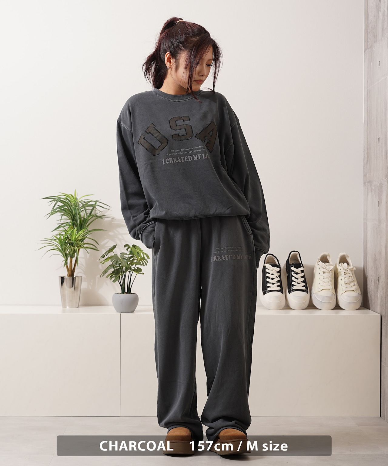 ◆USAアップリケ ピグメントスウェット◆wi-881022