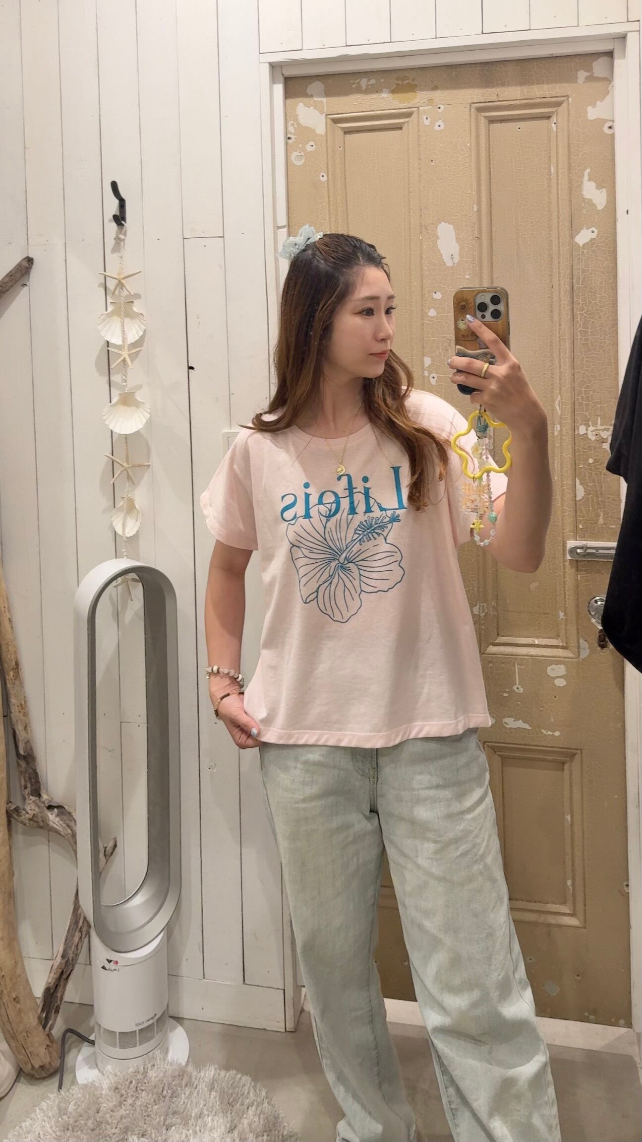 LIFE isオリジナル ハイビスカス ドルマンTシャツ ¥5,990×tax