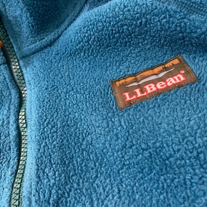 【L.L.Bean】フリース ハーフジップ ワンポイント プルオーバー  トップス 刺繍ロゴ ツートンカラー バイカラー M エルエルビーン US古着