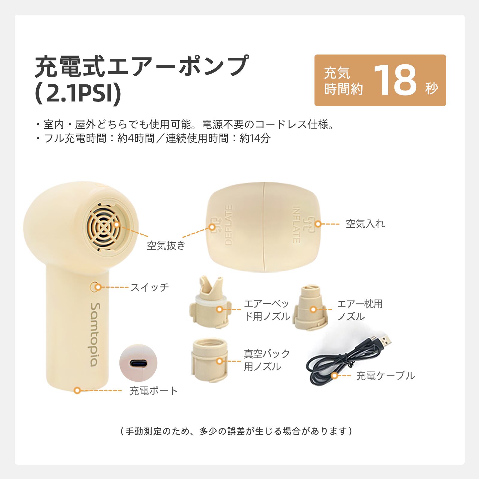 samtopia エアーベッド 電動ポンプ付き「最新鋭の独自技術 高性能