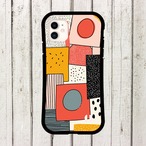 受注生産 iPhoneケース 赤い円と幾何学紙片のZINEコラージュ｜ZINEコラージュ ZINE017D