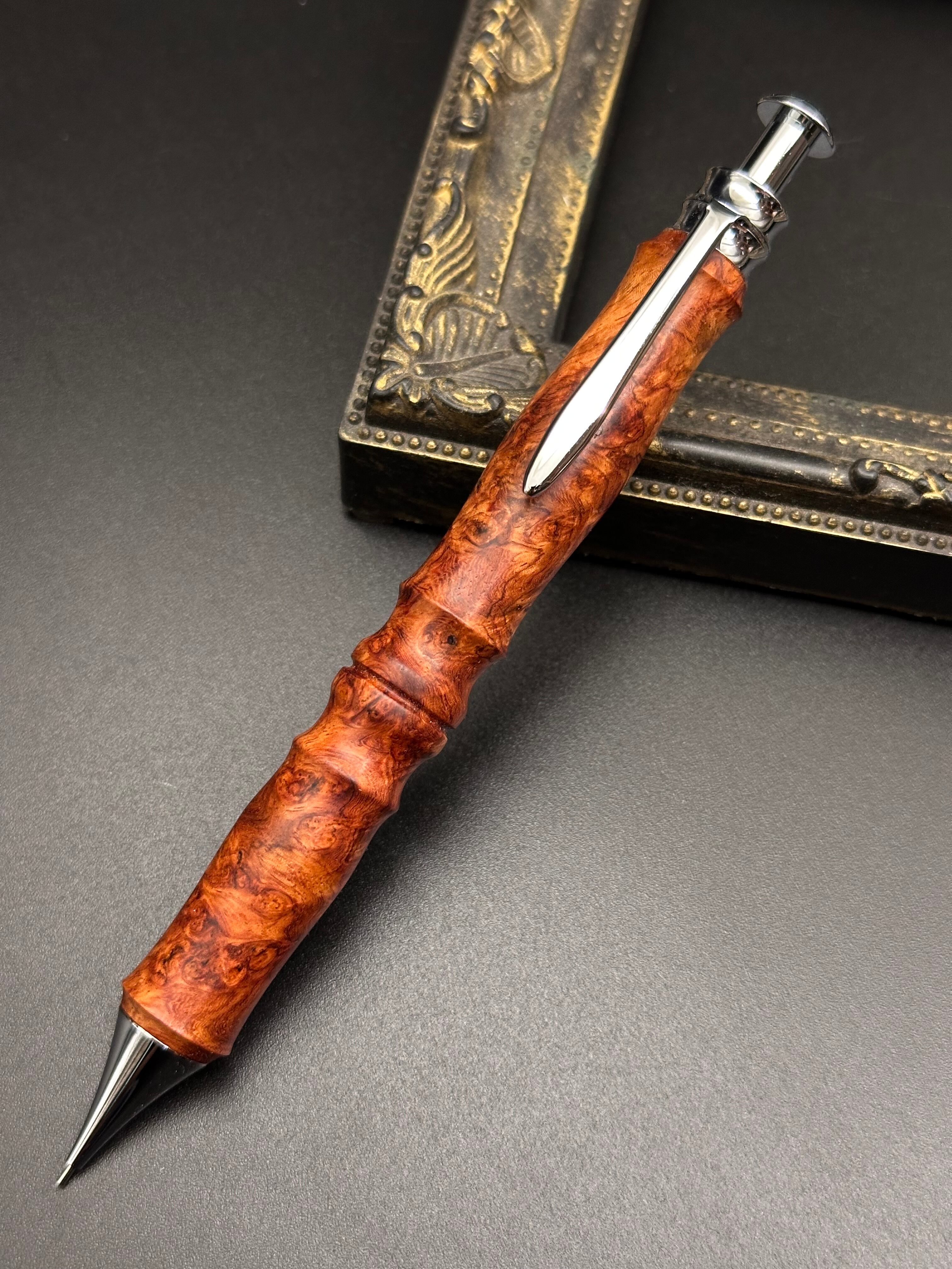 花梨(瘤)/ツイスト消しゴム(ステンレス) | Flamberg